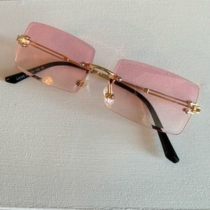 PINK TINT Rimless Sunglasses